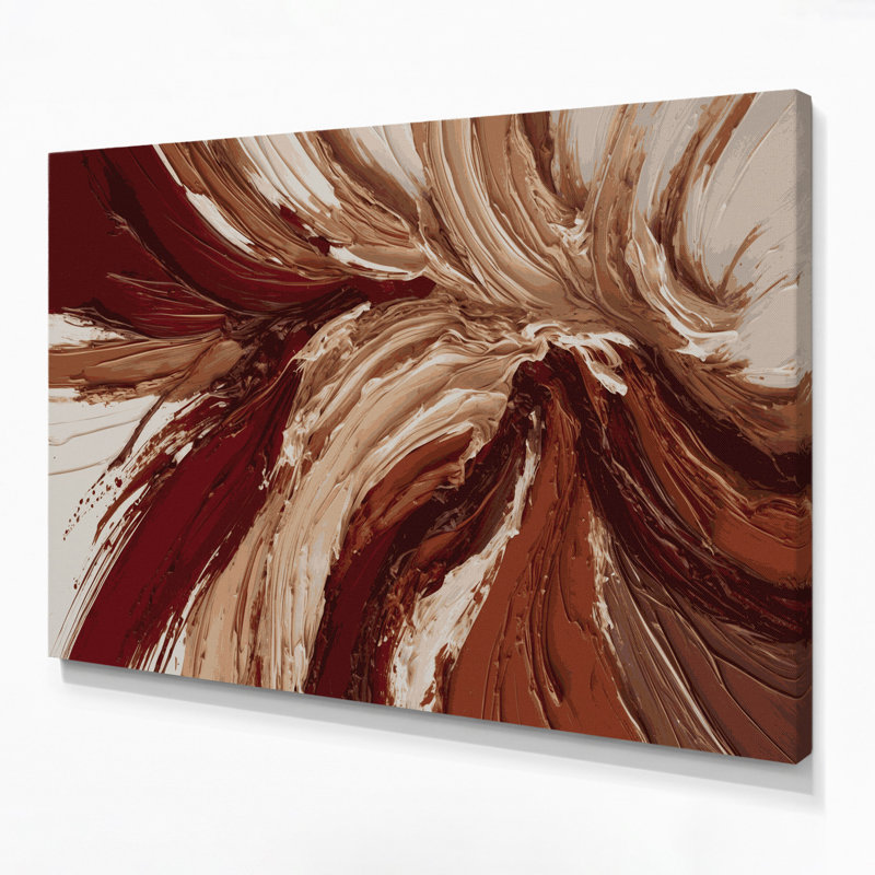 «Lyrical Abstraction 10», art mural sur toile brune, H 12 po x l 18 po