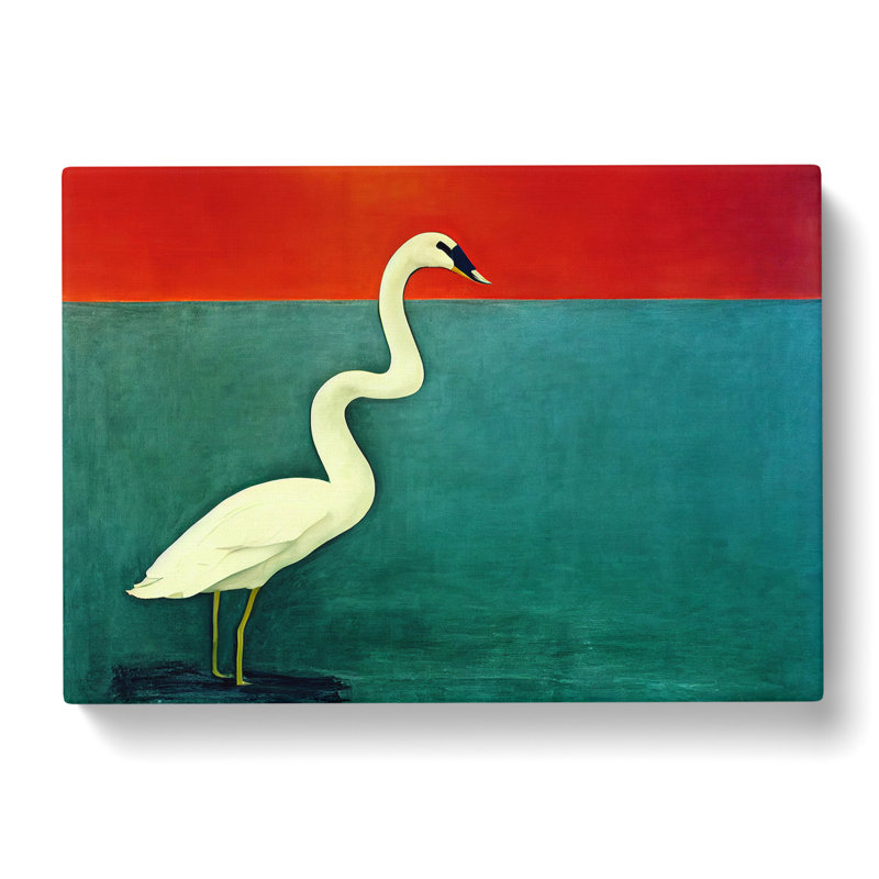 Modern Swan Art Abstract - Wrapped Canvas, 50cm H x 76cm W x 3cm D