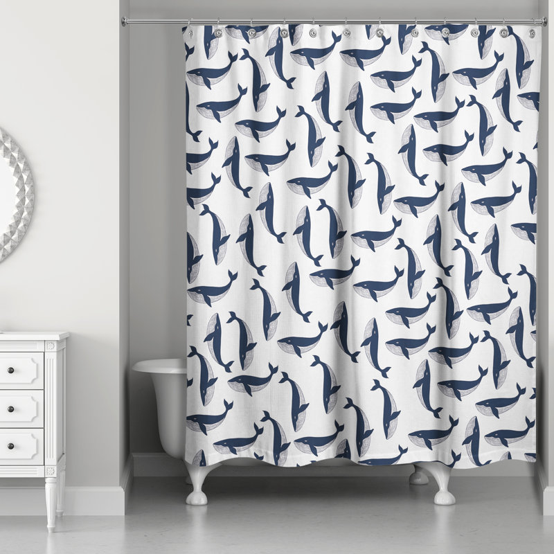 Valrie Geometric Shower Curtain with Hooks Included