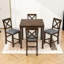Ensemble de salle à manger 5 pièces, table à hauteur de comptoir et chaises rembourrées Lajoia-728961524