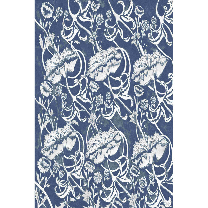 Indigo floral Chintz II, H 12 po x l 8 po