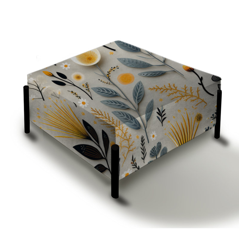 Nature's Exquis Floral Collage II - Grand repose-pieds carré floral