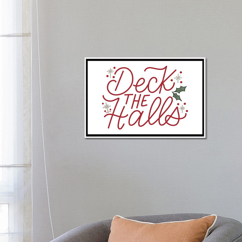«Deck The Halls», reproduction d'art sur toile encadrée, H 18 po x l 26 po, Blanc