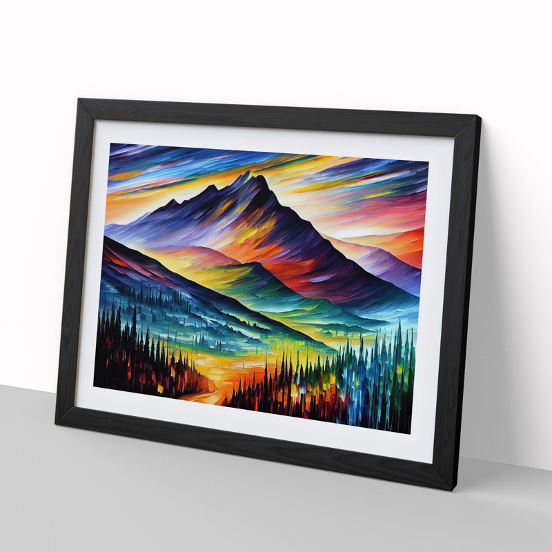 Mountain View Vol.4 Abstract - Framed Print, Black Framed, 46cm H x 64cm W x 2cm D