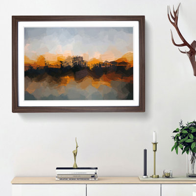 Sunrise over Los Angeles Skyline in Abstract - Picture Frame Graphic Art Print