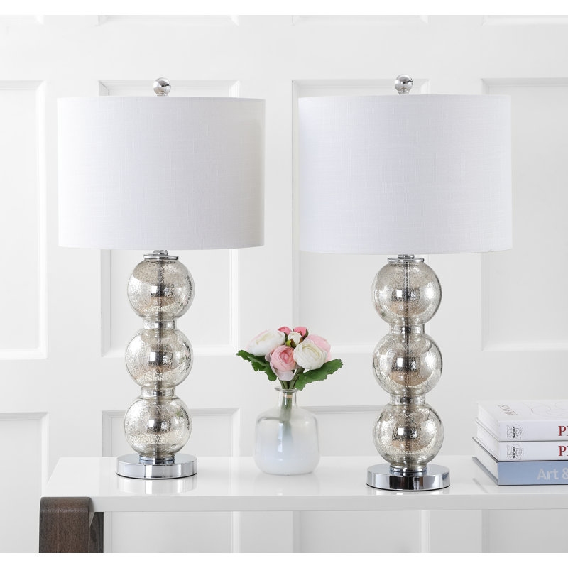 Leaver Glass Table Lamp, Mercury Silver