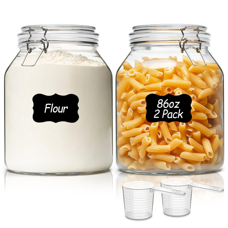 Pots en verre avec couvercle hermétique 86 oz