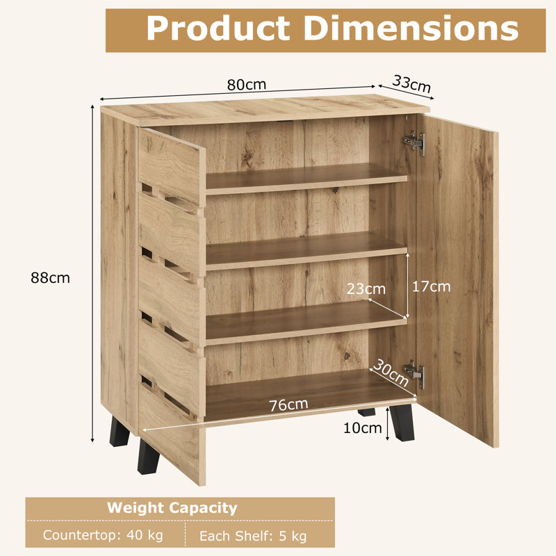 16 Pair Shoe Storage Cabinet