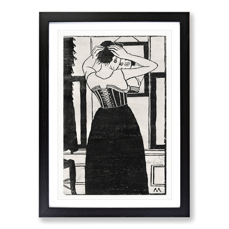 In Front of the Mirror by Samuel De Mesquita - Picture Frame Graphic Art, Black Framed, 36cm H x 27cm W x 2cm D