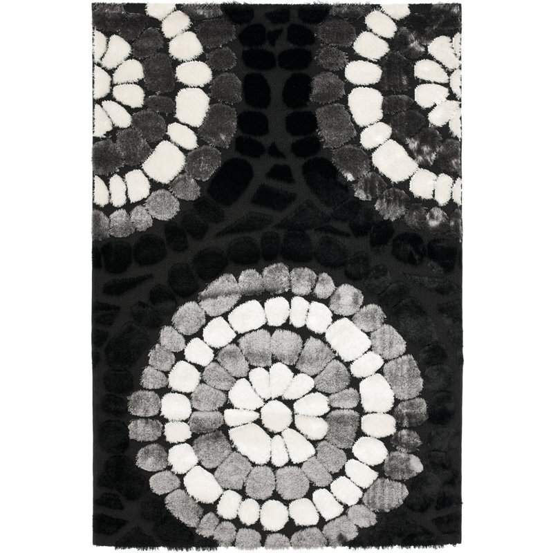 Tapis noir Zella, Rectangulaire 8 pi x 10 pi