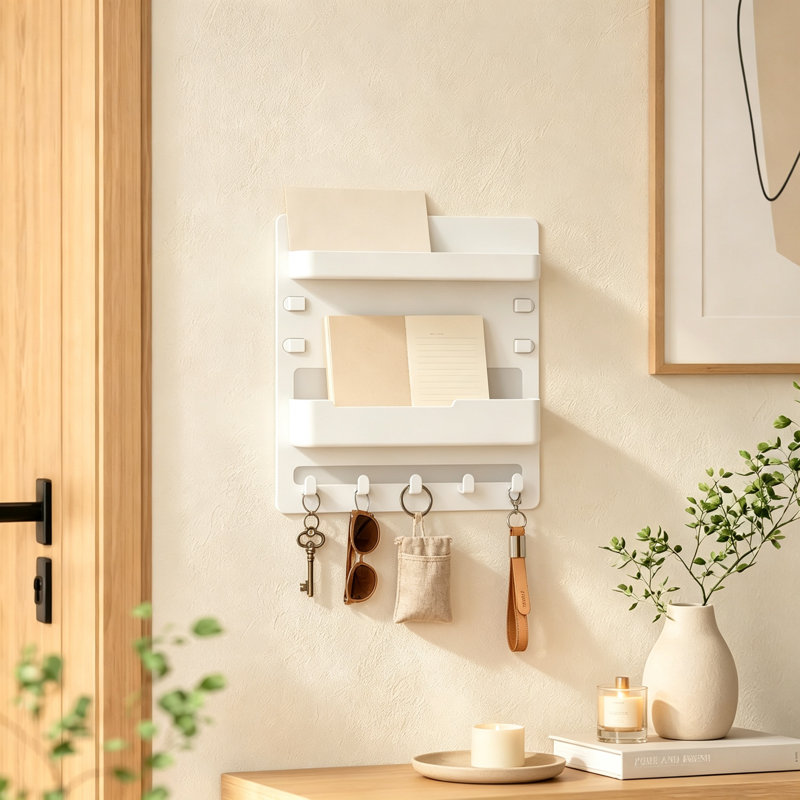 2Pcs Adhesive Bedside Floating Shelves
