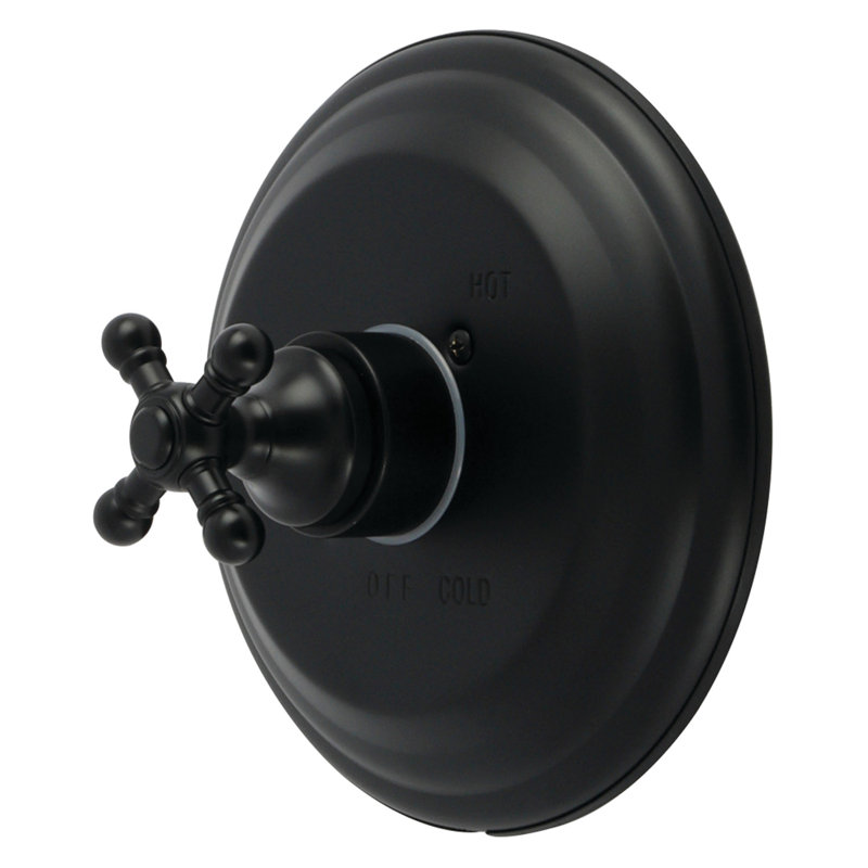 Kingston Brass Metropolitan Single-Handle Pressure Balanced Shower Valve Trim Kit - Valve Included, Matte Black