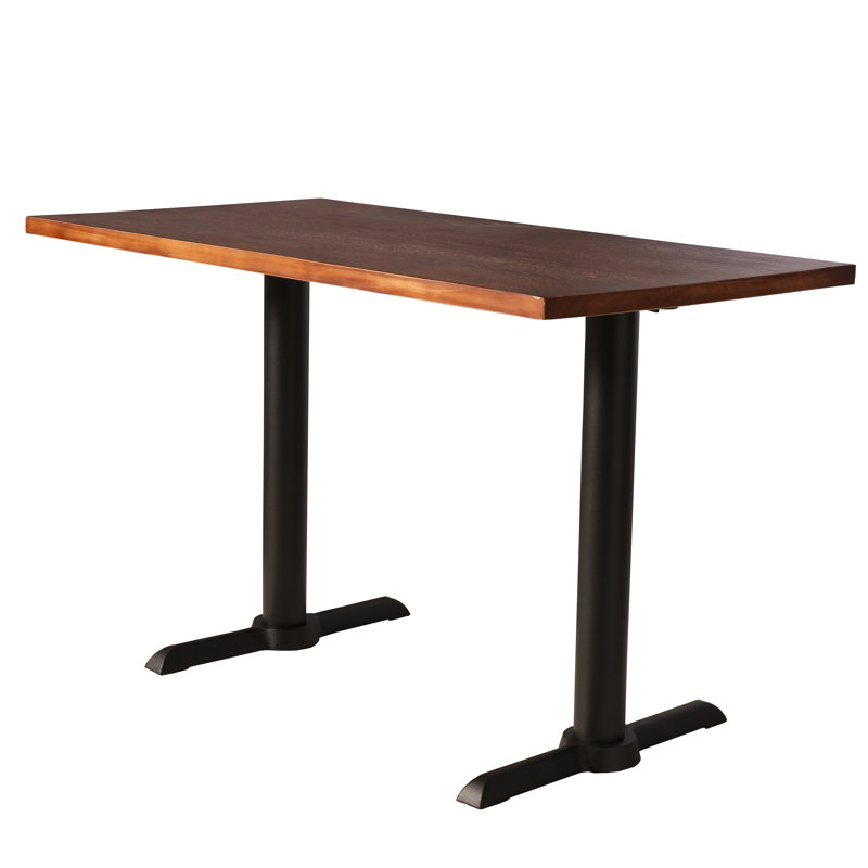 L47.24Xw23.62X1.57Thick Table Top And 2 H27.7 Cast Iron Table Base With "I" Type Table Feet , Table Leg Black
