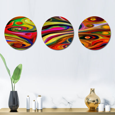 Abstract Shape Colorful Design Series Modern Metal Wall Decor Set