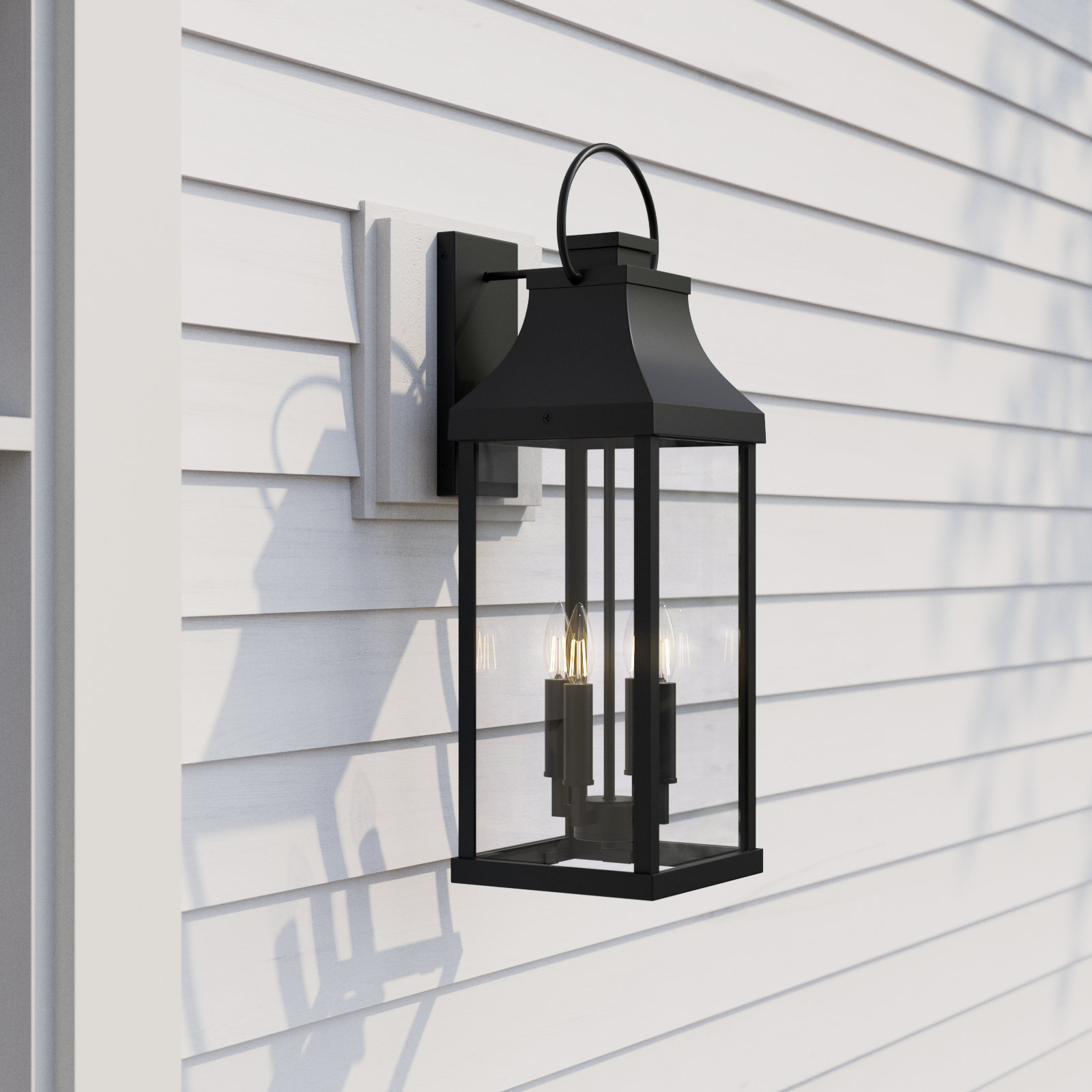 Caden 4 Light Outdoor Wall Light, Black