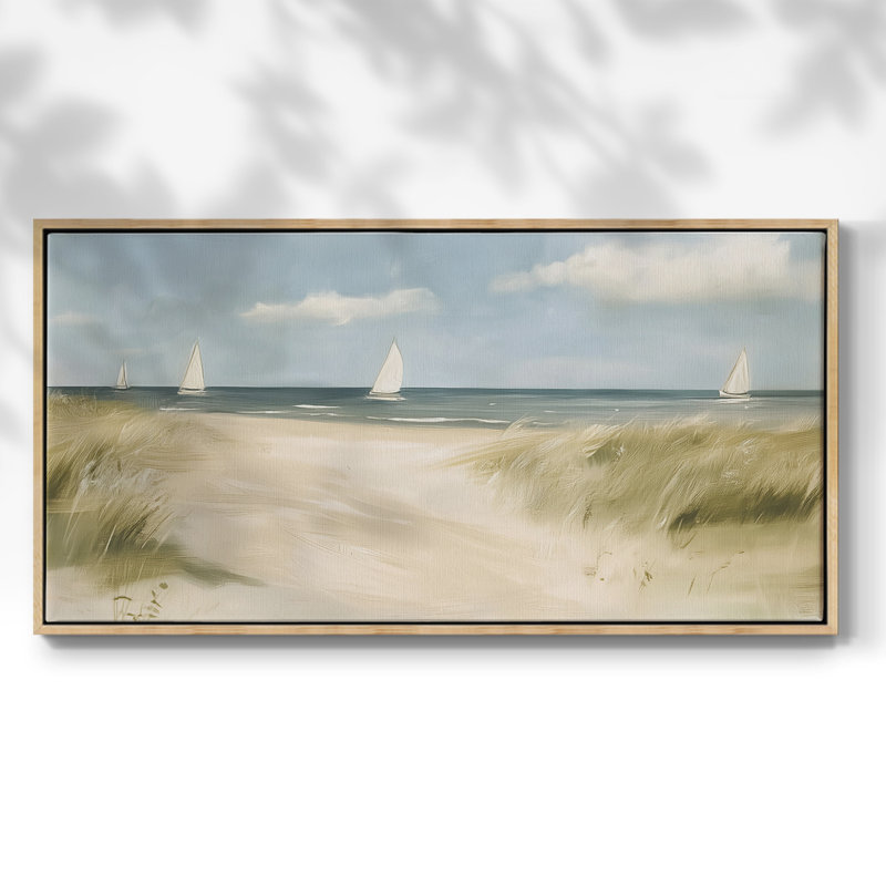 Série nautique-CXC III - Toile tendue avec châssis encadré - Prêt à être accroché, H 25 po x l 49 po, Naturel