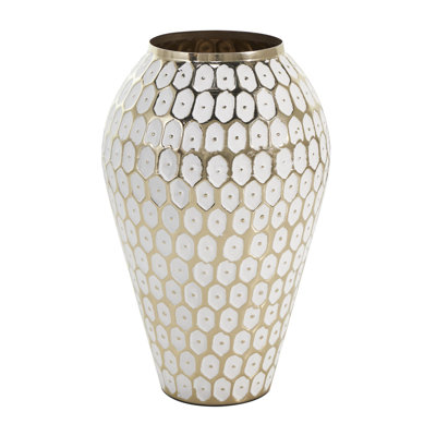 Vase décoratif en métal à pois