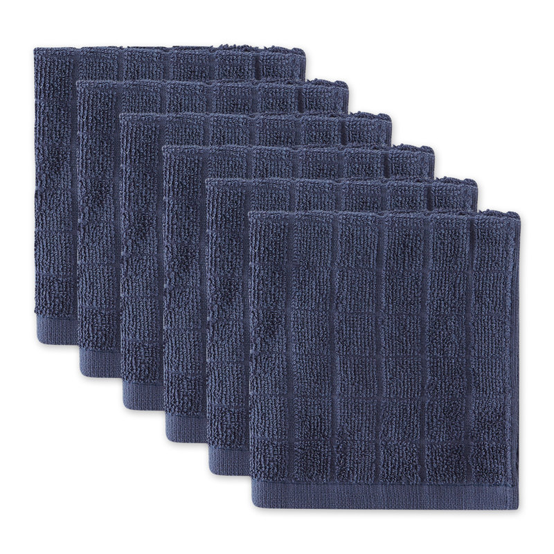 Waffle Dish Cloth Kitchen Towel, French Blue