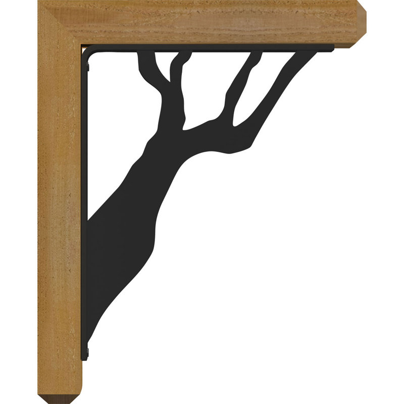 Damon 4" Triple Brace Craftsman Ironcrest Bracket, 20"H x 18"D, 4"W x 4"T Western Red Cedar (Rough Sawn)