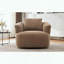 Fauteuil demi-tonneau pivotant à 360 ° - Coussin décoratif - Brun foncé-253593015