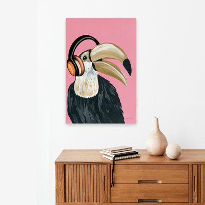 Wild I - Animals Birds Black Headphones Art