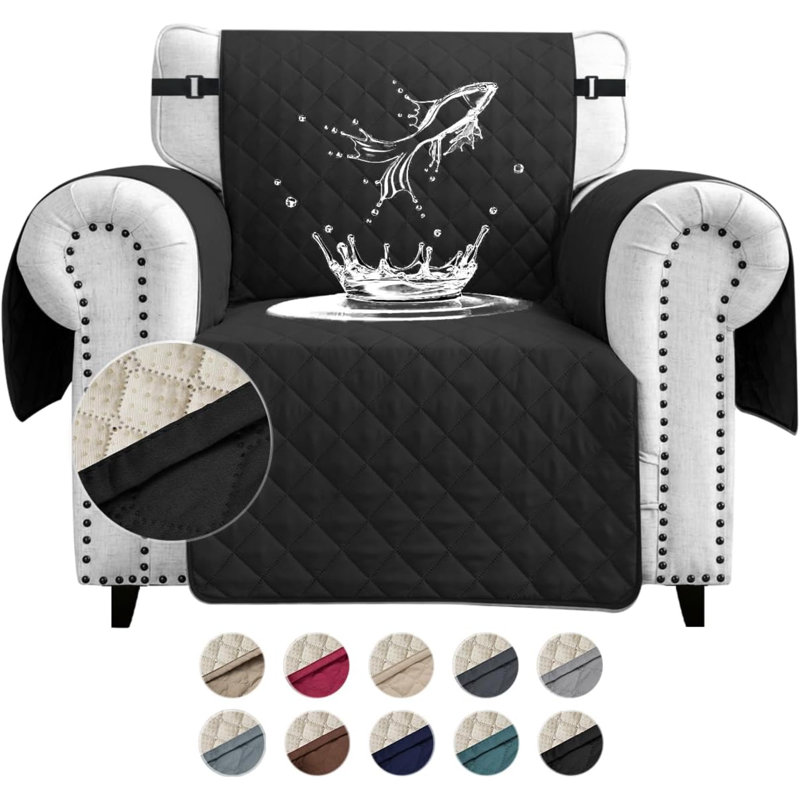 Sofa Covers Water Resistant Sofa Slipcovers 1 Seater Waterproof Reversible Anti-Slip Anti-Scratch Sofa Cover With Non Slip Elastic Straps For Dogs Cats Pets