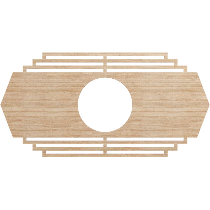 Chrysler Ceiling Medallion, 18" H x 36" W x 0.25" D, Alder