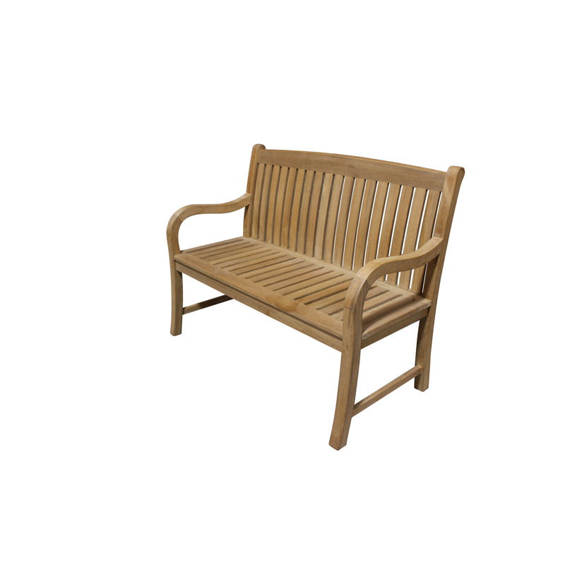 Banc d'extérieur en teck Nelvis, H 38 po x l 48 po x P 24 po, Naturel