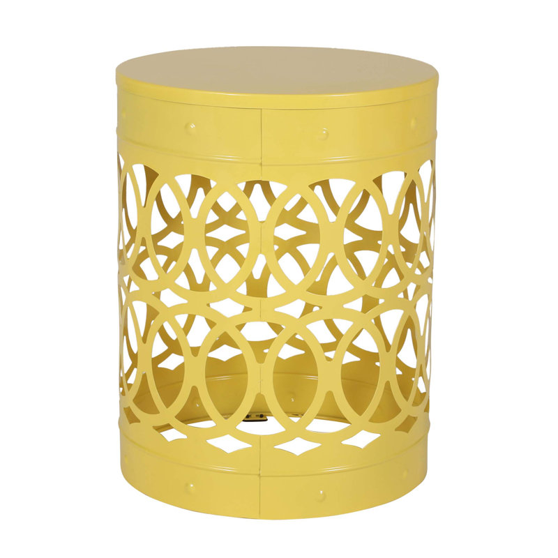 Outdoor Metal Side Table -Large, Yellow