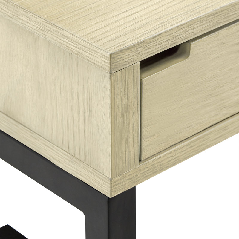 Bureau Billue avec prises intégrées, Ivoire / blanc / noir
