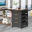 Bureau d'ordinateur en L avec tiroirs et tablettes de rangement, poste de travail réversible-1705377992