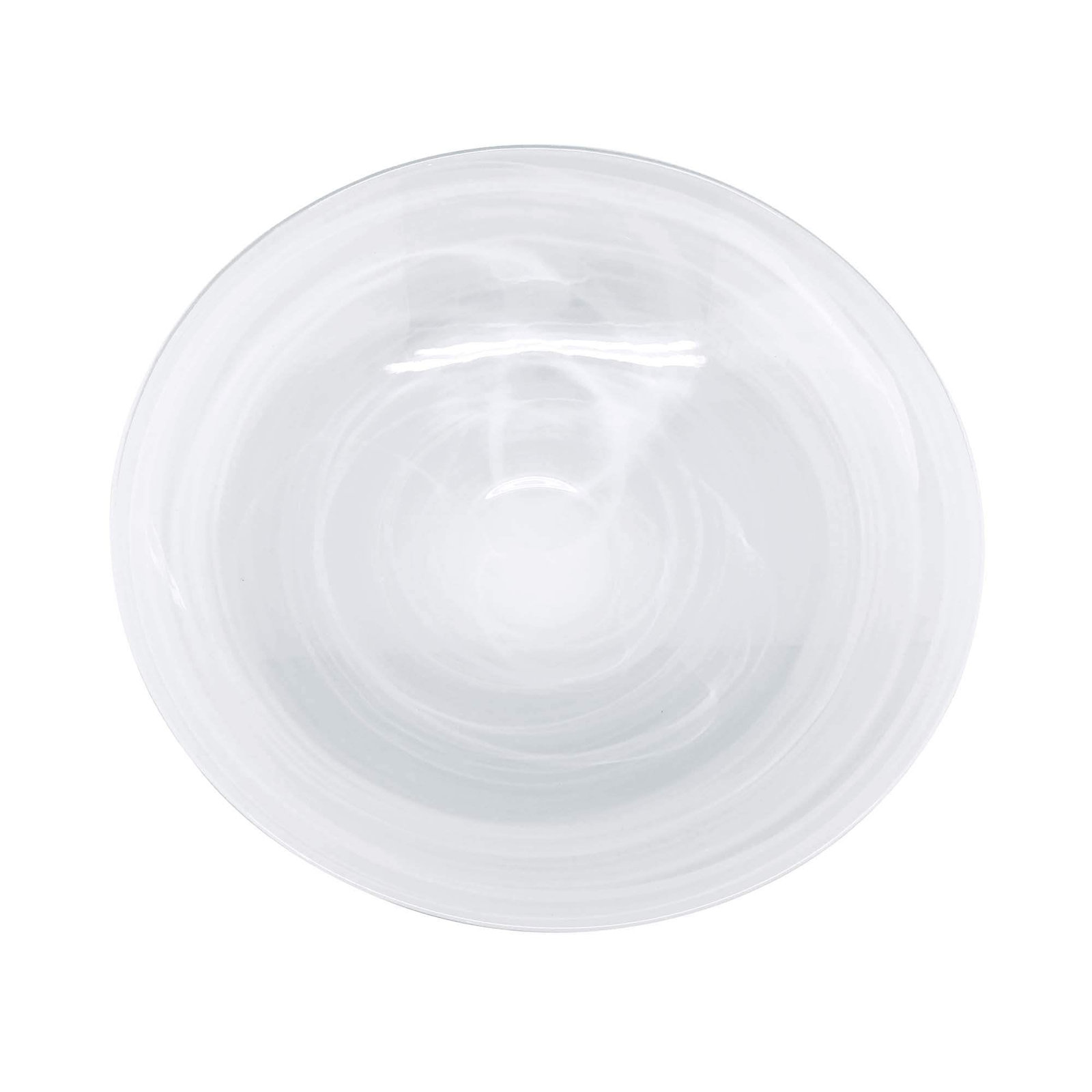 Alabaster Artisanal Glass Serving Bowl, White