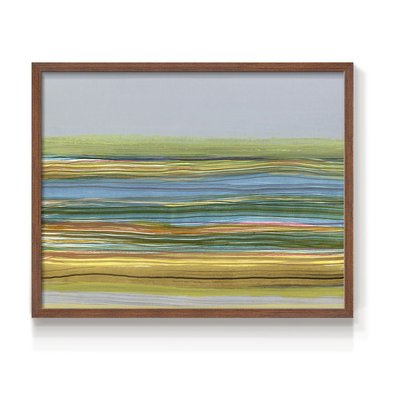 Parallel Striae II - Reproduction encadrée - Restickable, H 22 po x l 28 po, Noyer