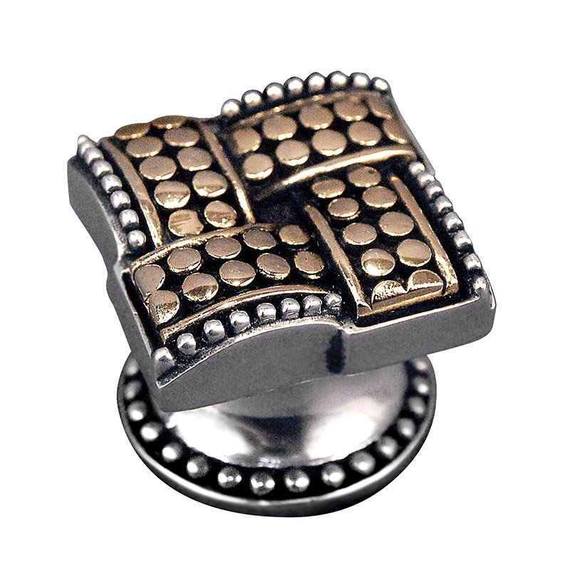 Medici Novelty Knob, Antique Silver, 1" H x 1" W x 1" D