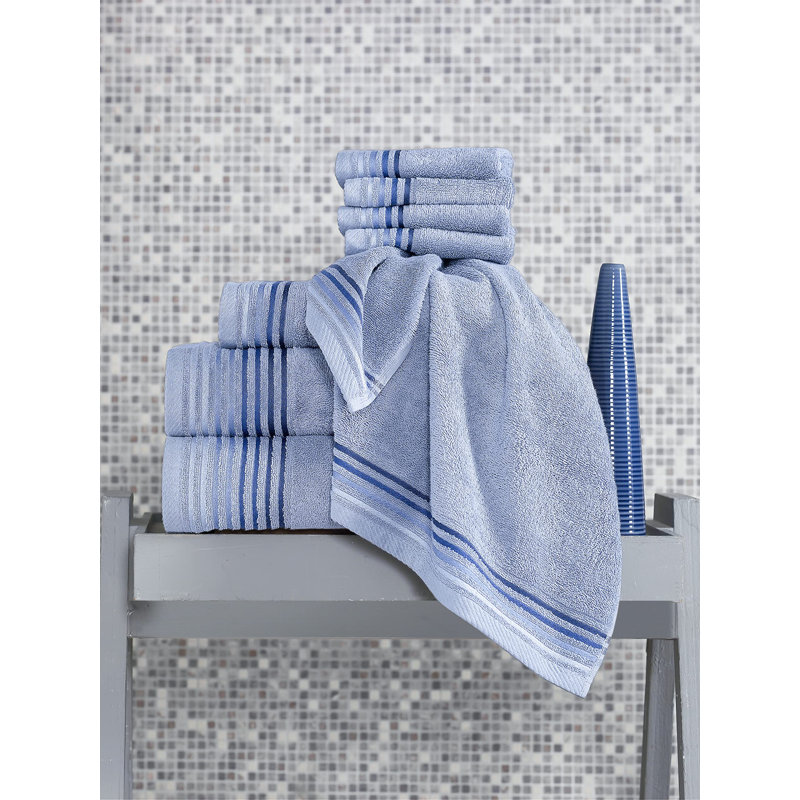 Massillon Plush Jacquard Mulit-Size Set, Blue