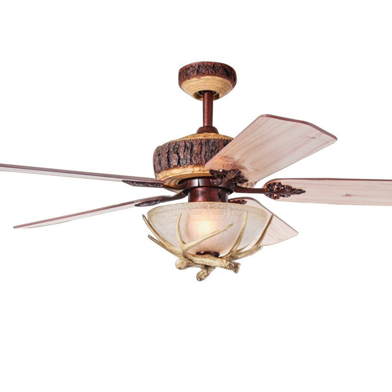 Ventilateur de plafond 52 po avec lumières et lustres de style campagnard