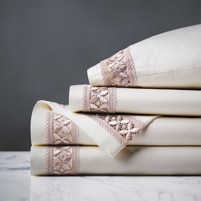 Aster 100% Cotton Percale Sheet Set, Queen Sheet Set + 2 Pillowcases