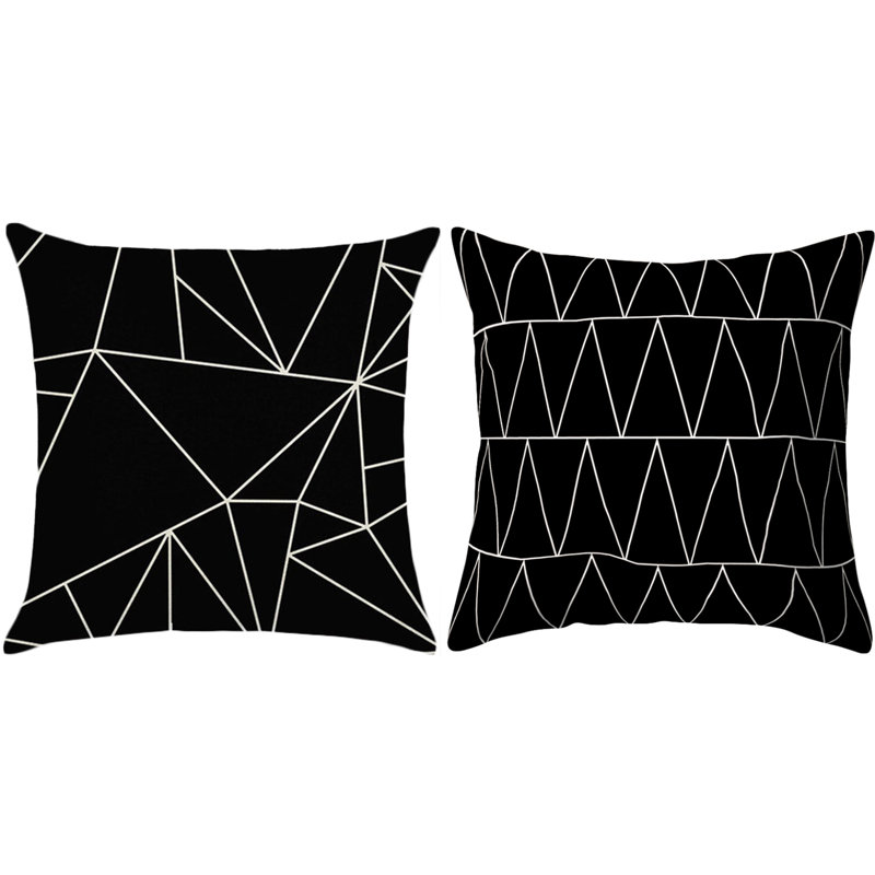 (With Or Without Inserts) Set of 2 Square Geometric Pattern Pillows, Throw Pillow