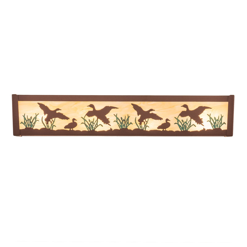 Rustic Lodge 4 - Light Bath Bar, Rust/Green, Beige, E26/Medium (Standard)