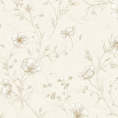 Papier peint adhésif à motif de fleurs délicates Boho Farmhouse