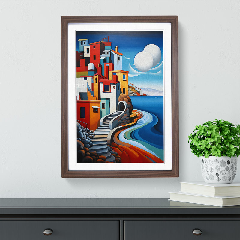 Seascape Constructivism Framed Print, Walnut, 34cm H x 25cm W x 2cm D