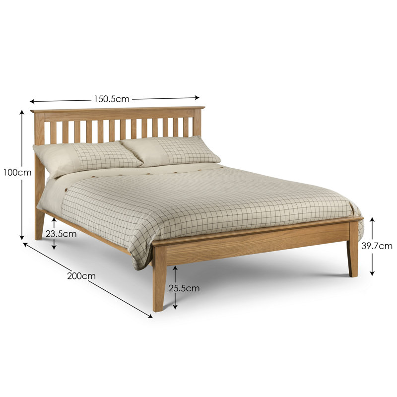 Fleming Solid Wood Bed, Double (4'6), Oak