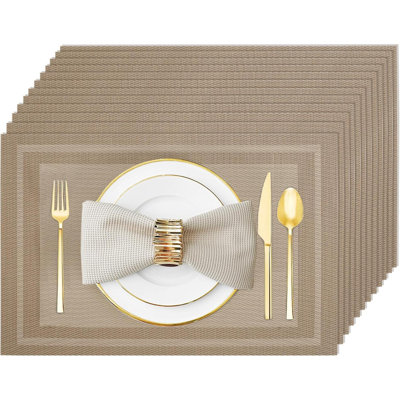 Ensemble de 12 napperons lavables et essuyables pour la table de salle à manger