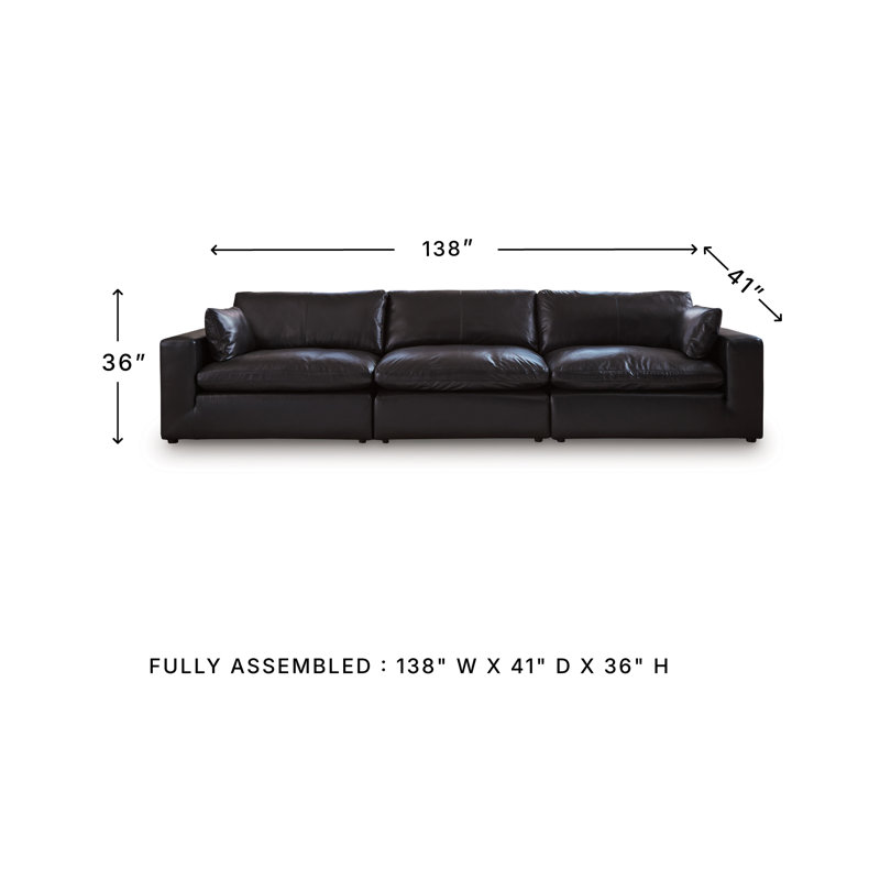 Canapé modulaire 3 pièces Coventry, Noir
