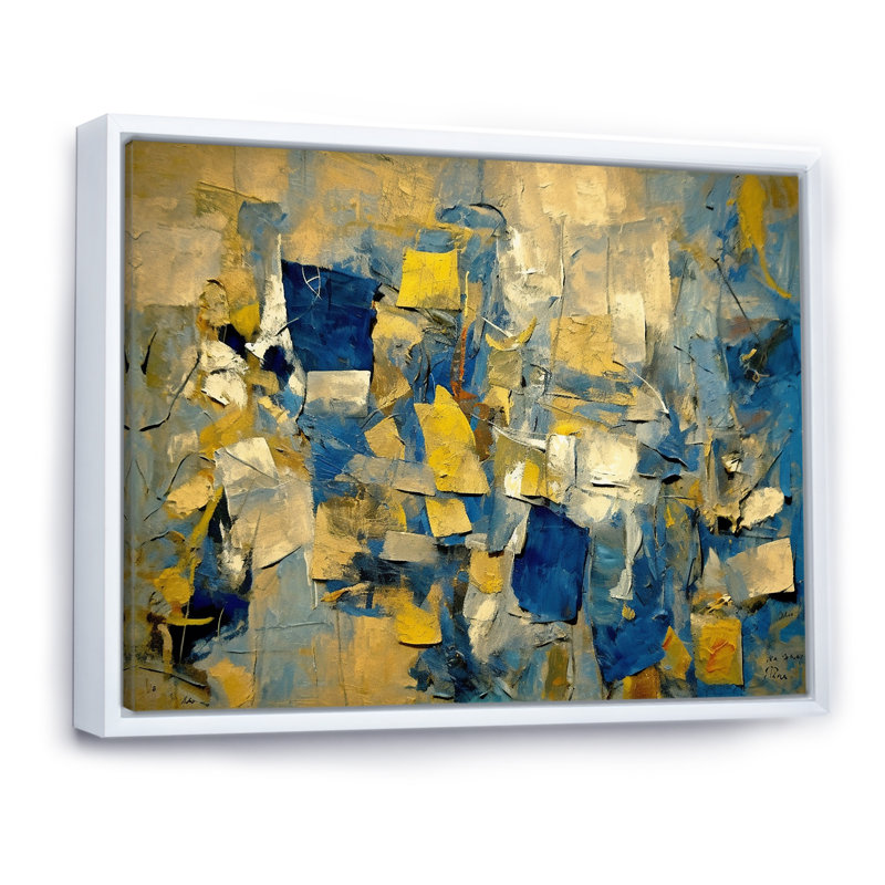 «Retro Southern Sunset Abstract Expressionism I», reproduction, H 16 po x l 32 po x P 1 po, Cadre flottant blanc