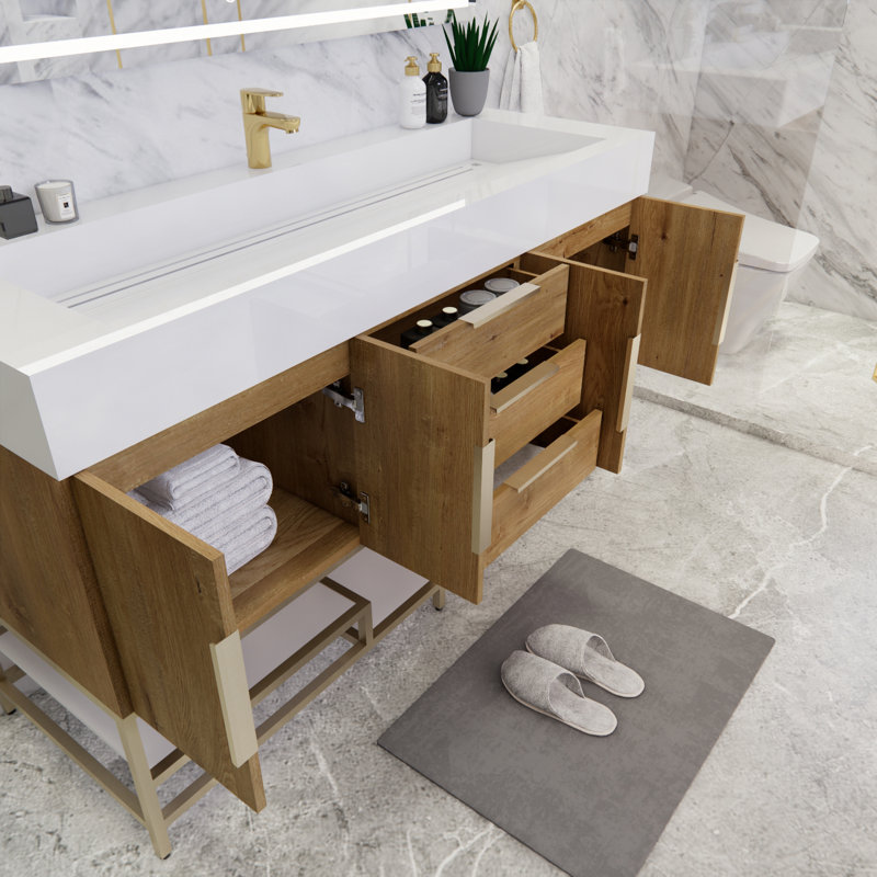 Ensemble de meuble-lavabo simple 59 po Glasgow, Chêne