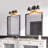 3-Light Dimmable Bathroom Vanity Light Modern Black Wall Sconce