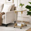 Table d'appoint dorée, table de canapé en acrylique, table carrée en C avec plateau en verre et base en métal pour le salon, la chambre à coucher, le balcon, la maison et le bureau
