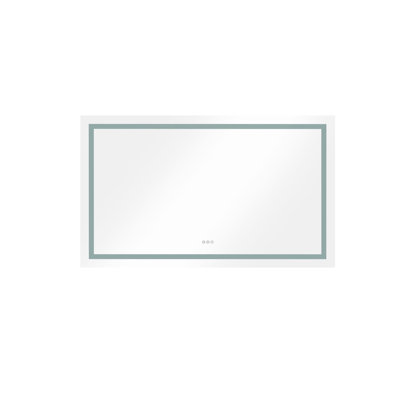 Grand miroir de salle de bain 72 po x 36 po à mémoire de forme réglable à brouillard à intensité variable avec miroir de 72 po x 36 po pour salle de bain