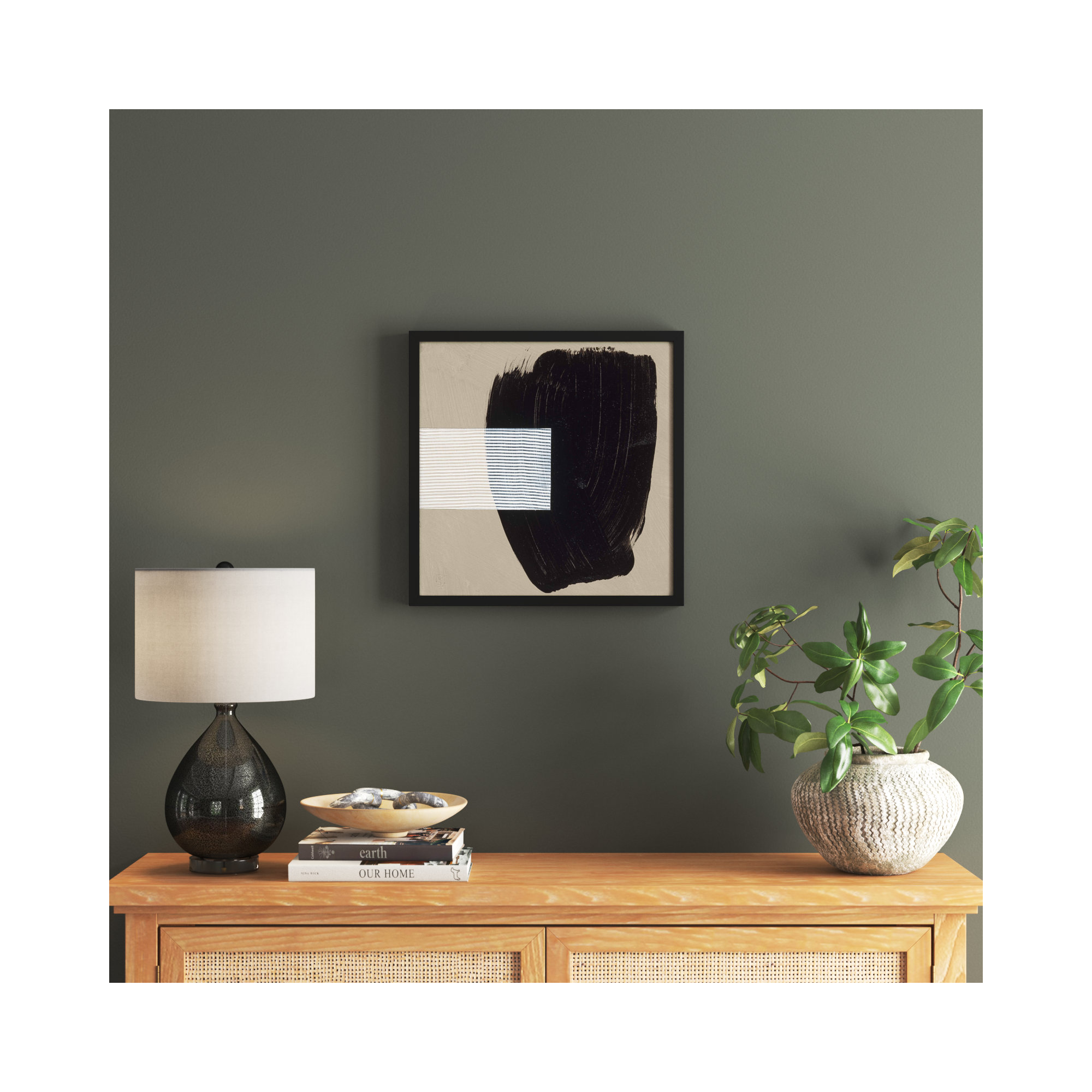 Storm by Robert Kamnatnik, 16" H x 16" W x 1.25" D, Black Framed Paper